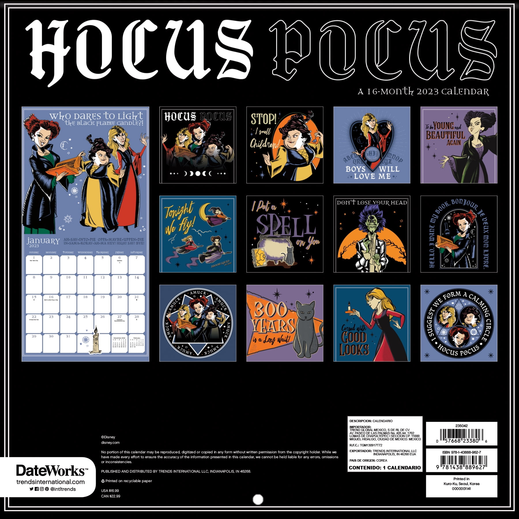 2023 Hocus Pocus Wall Calendar