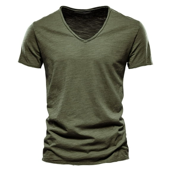 Mens Tshirts Lightweight V Neck Short Sleeve Smooth T Shirt Classic Fit Casual Solid Color T Shirts for Men