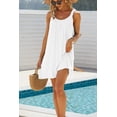 thumbnail image 4 of DAKIMOE Summer Beach Dress for Women Bikini Swimsuit Cover Ups Casual Vacation Short Halter Dresses Bathing suits Coverups Beachwear, White, XL, 4 of 8