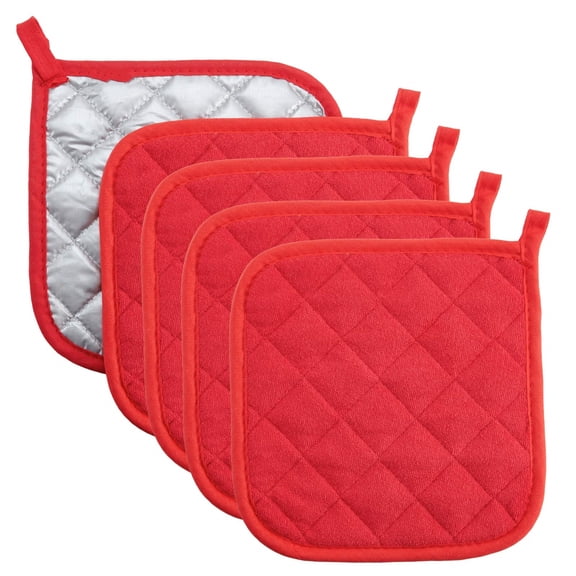 Pot Holders Cotton Made Machine Washable Heat Resistant Potholder,Pot Holder,Hot Pads,Trivet for Cooking and Baking (5,Red)