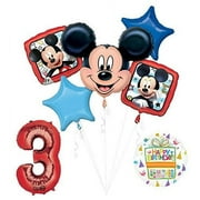 NEW Mickey Mouse 3rd Birthday Party Supplies Balloon Bouquet Decorations