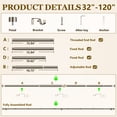 thumbnail image 7 of Heavy Duty Adjustable Curtain Rods for Windows, 1-Inch Diameter Curtain Rod, 32-150 Inches (Nickel), 7 of 7