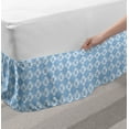 thumbnail image 2 of Ethnic Bed Skirt, Culture Inspired Tile Design with Floral Motifs Bohemian Hippie, Elastic Bedskirt Dust Ruffle Wrap Around for Bedding Decor, 4 Sizes, Sky Blue and White, by Ambesonne, 2 of 2