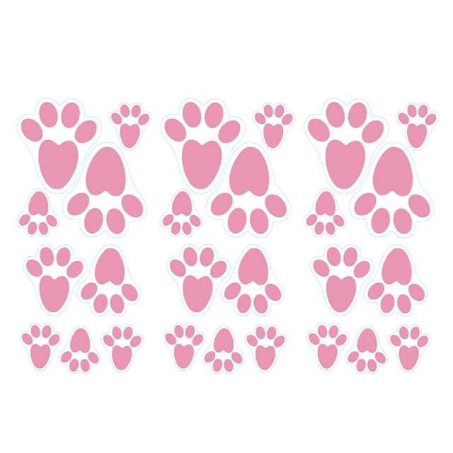 24pcs Pascua pegatinas conejito Huellas piso Adhesivos de conejo Huellas Pegatinas