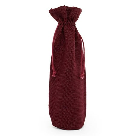 

10ea - 6 X 3-1/2 X 14 Burgundy Jute Wine Bags by Paper Mart
