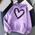 thumbnail image 3 of Viadha Women's Sweatshirts Hoodie Long Sleeve Lightweight Hooded Sweatshirts Fall Tops Heart Pattern Printed Fashion Jacket Coat with Pockets, 3 of 4