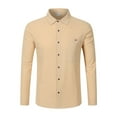 thumbnail image 4 of Mens Shirts Under $10 Men's Long Sleeve Cotton Gauze Shirt Beach Button Down Shirts Casual Linen Shirt Summer Fall Yoga Tops with Pocket, 4 of 8