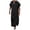 Black, variant on Migroa Men's Short Sleeve Kaftan Thobe Side Split Caftan Long Gown Casual Shirt for Beach Summer Black L