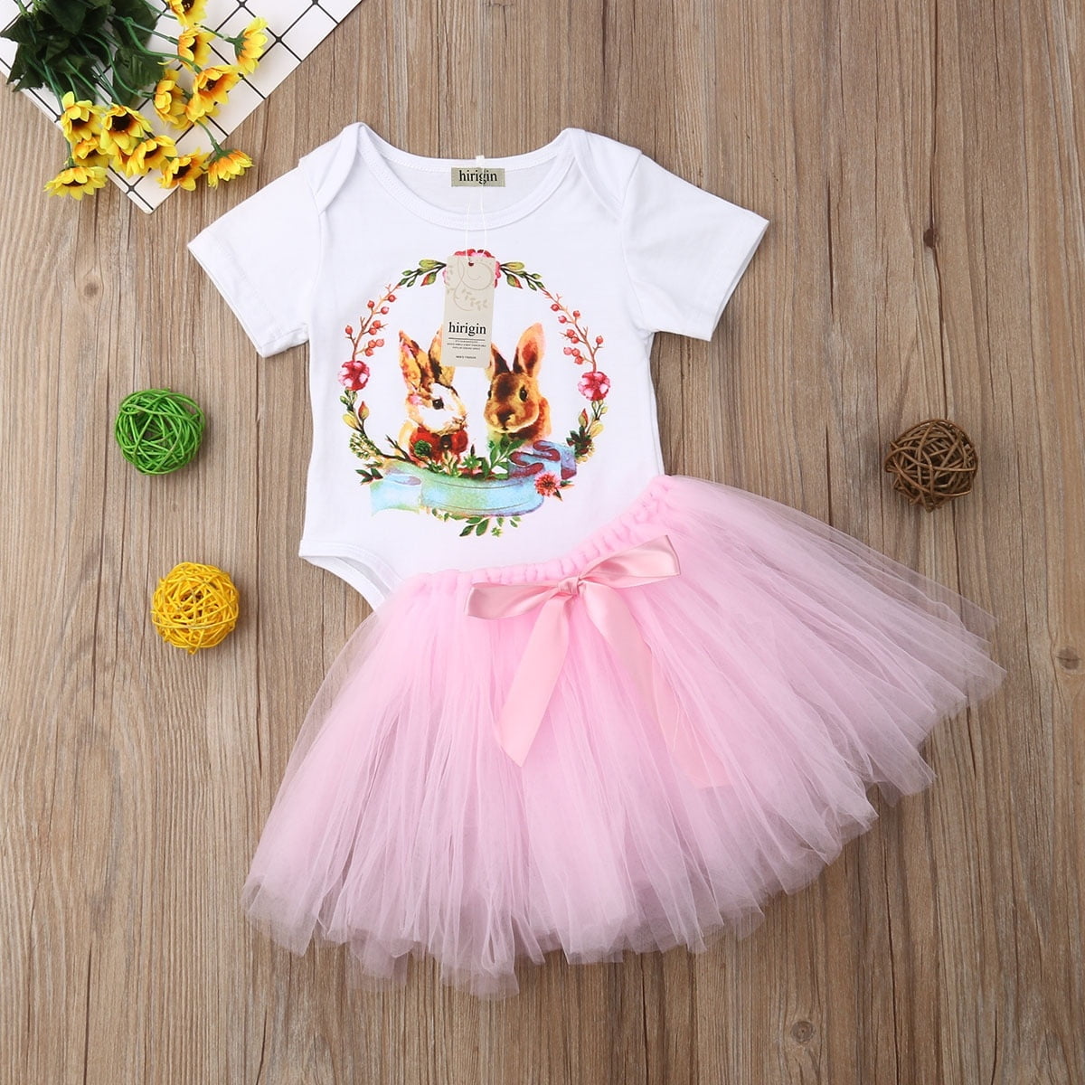 Toddler Baby Girls Bunny Party Pageant Princess Tutu Gown Dress Clothes Easter