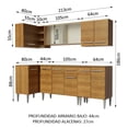 thumbnail image 3 of Cocina Integral Completa Esquinera 293cm Emilly Point Madesa 03 - Marrón Madesa GCEM293003, 3 of 9