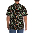 thumbnail image 3 of Lsque Vector Retro Music print Men's Cuban Collar Short Sleeve Shirt Summer Beachwear Casual Button Down Fashionable Vacation Leisure Shirt-Medium, 3 of 7