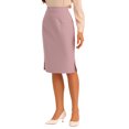 thumbnail image 4 of Falda Lápiz de Mujer Inspire Chic de Cintura Alta con Abertura y Cierre Invisible, Falda de Trabajo XS Rosa, 4 of 6