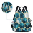thumbnail image 5 of FORMRS Women's Travel Backpack Purse Anti-Theft Hidden Pockets Casual Shoulder Bag, Light Blue Geometric Pattern, 5 of 7