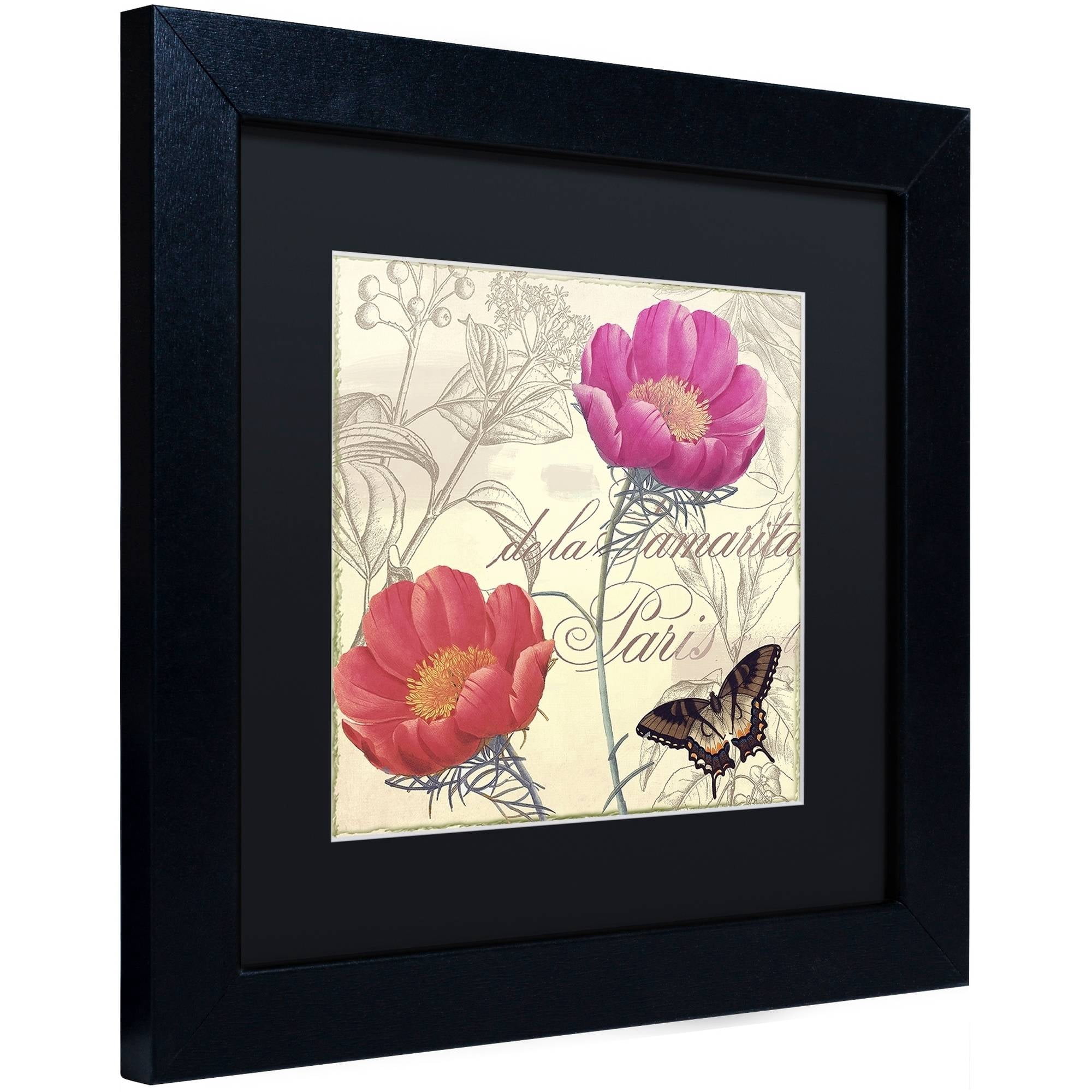 Trademark Fine Art "Petals of Paris I" Canvas Art by Color Bakery Black Matte, Black Frame