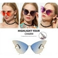 thumbnail image 3 of Fashion Butterfly Rimless Sunglasses for Women Vintage Metal Frame Eyewear UV Protection, 3 of 5