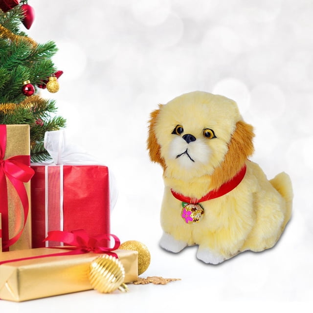 Modelo de perro de simulación Hugo juguete para Mascotas regalo San Valentín amarillo