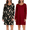 Wine Red&rose, variant on 2 Pack Long Sleeve Sleep Shirts for Women Soft Night Shirts Nightgowns Pullover Night Gowns Dress