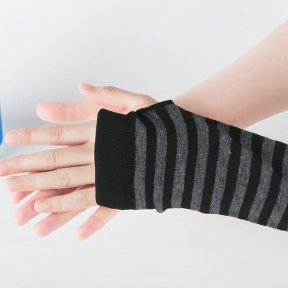 OFFIGAM Multi-Color Arm Warmers for Kids and Women, Soft Comfortable Knitted Fingerless Gloves, Elbow-Length Pairs