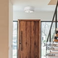 thumbnail image 3 of Hunter - Brookside 2-light Luxe Gold, Medium Size Flush Mount Light, Dimmable, Transitional Style, Drum Shaped, for Bedrooms, Dining, Living Rooms - 48122, 3 of 8