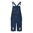 thumbnail image 5 of Men Denim Shorts Bib Overall Casual Fashion Solid Breast Pocket Denim Shorts Straight Type Overalls Summer Jumpersuit H59, 5 of 6