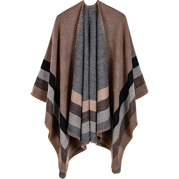 PIKADINGNIS Women Winter Shawl Wraps Warm Kinitted Poncho Large Sweater Open Front Cardigan Cape Thick Long Scarf