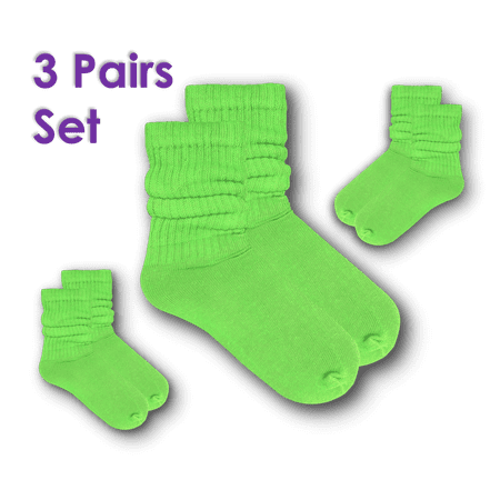 

kiMaran Women s Lightweight Cotton Blend Slouch Socks 3 Pairs Set LIME GREEN