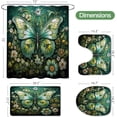 thumbnail image 6 of 4 Pcs Purple Butterfly Shower Curtain Set with Non-Slip Rugs, Modern Toilet Lid Cover and Bath Mat, Floral Chic Bathroom Decor Set with Shower Curtain and Rugs, 6 of 6