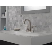 Delta Becker Two Handle Centerset Bathroom Faucet in Spotshield Brushed Nickel 25891LF-SP