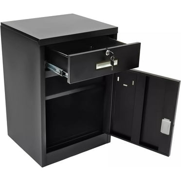 2 Drawer Locking File Cabinet, Office Vertical Files 3 Layer Small Locking Cabinet Floor Mount 1 Drawer Filing Cabinet W/Lock For Office Vertical File Storage Cabinet 17.3*15.4*25.6in