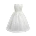 thumbnail image 2 of iEFiEL Girls Water-soluble Lace Flower Girl Dress Princess Pageant Wedding Bridesmaid Birthday Party Dress Ivory 5, 2 of 7
