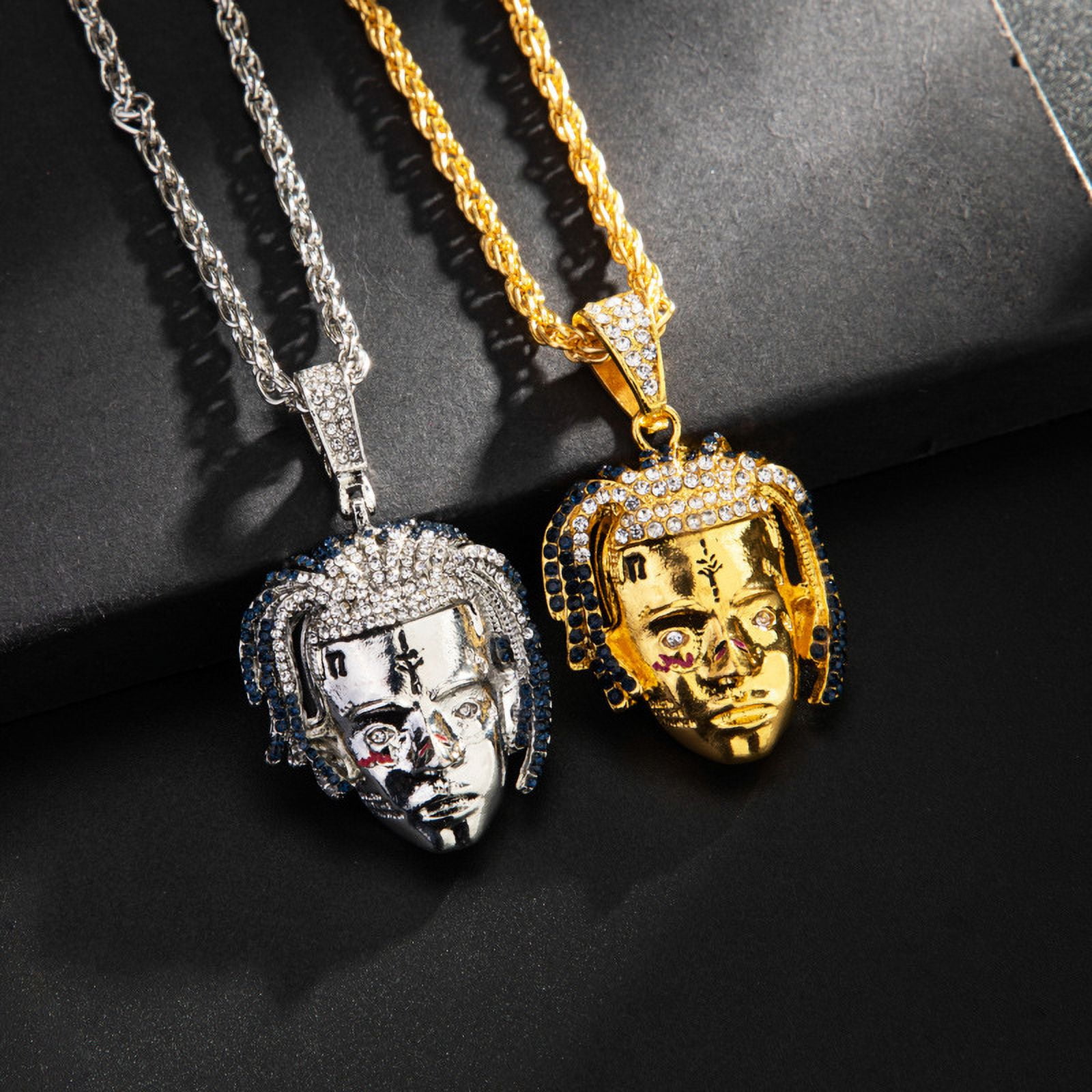 2PCS Hip-hop Rap Rapper Xxxtentacion Necklace Rope Chain