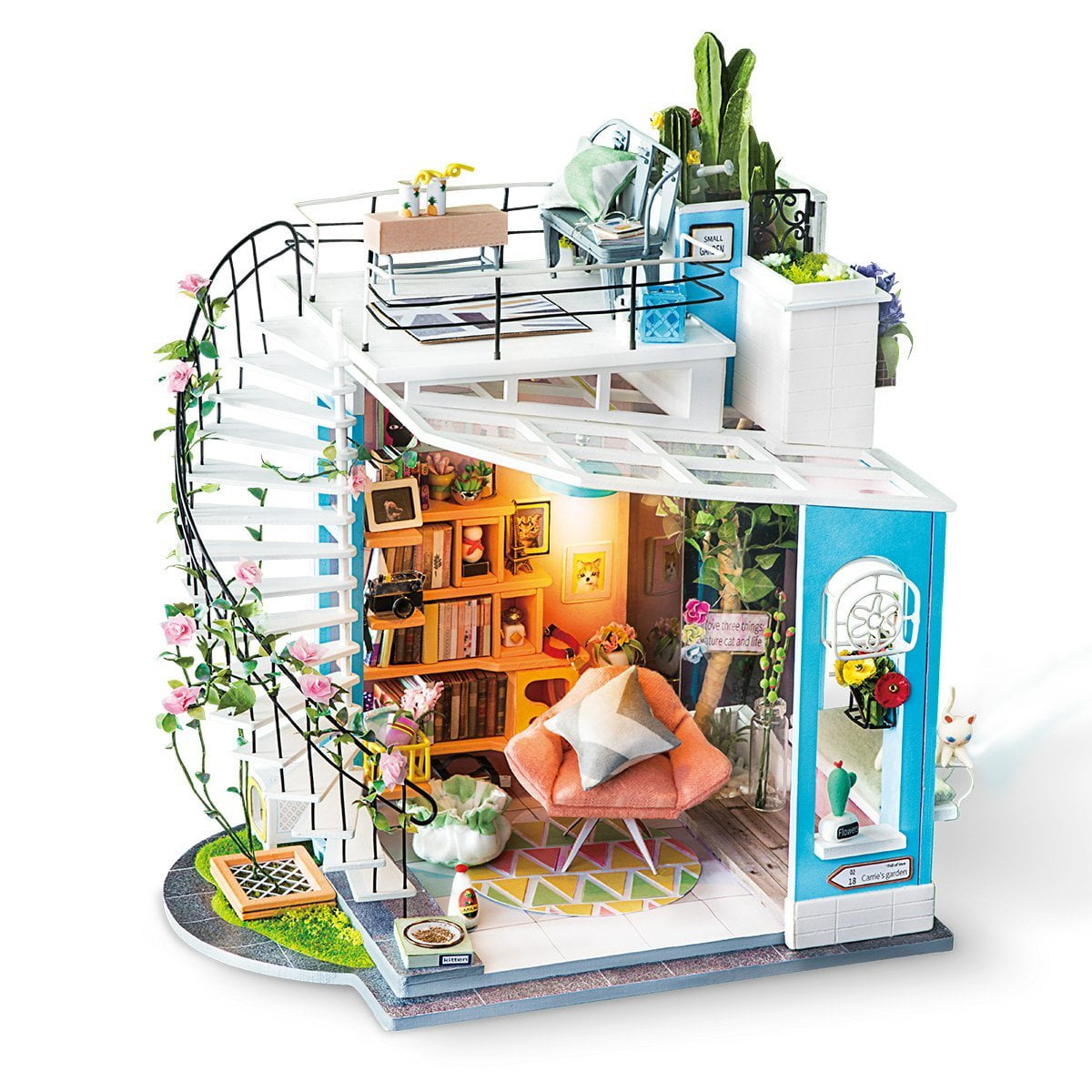 ROBOTIME DIY Miniature Dollhouse Kit - 1:24 Scale Dollhouse Room Kit