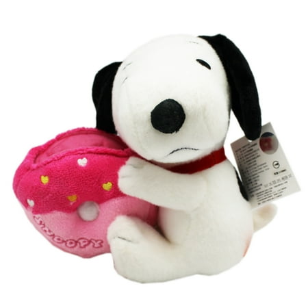 Snoopy Holding a Pink Bag Small Size Cell Phone Holder Plush Toy (6in)
