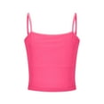 thumbnail image 5 of Otntypg Bralettes for Women Adjustable Spaghetti Strap Mesh Tank Top Sexy Tube Slim Y2K Camisole Hot Pink L, 5 of 7