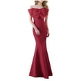 thumbnail image 2 of UPPADA Robes d'Invitée de Mariage pour Femmes à une Épaule Froncées Robe de Soirée Formelle Portefeuille Ourlet à Volants Robe Dos Nu Moulante Robe Maxi Taille Haute Robe de Fête Robe de Bal Robe de Cocktail Liquidation en Liquidation, 2 of 5