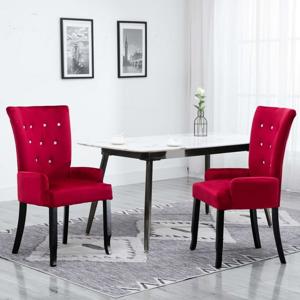 Htovila Dining Chair With Armrests Red Walmart Com Walmart Com