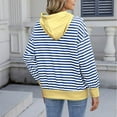 thumbnail image 4 of Ashirexll Hoodies for Women, Oversized Hoodies for Women, Ladies' Long Sleeve Hoodies with Pockets Fashion Striped Sweatshirts Pullover for Fall, 4 of 7