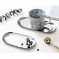 thumbnail image 3 of 2 Sets Silver Oval Stainless Steel Trinket Tray,Towel Storage Dish Plate Tea Fruit Trays Cosmetics Jewelry Plate 2 Size, 3 of 5