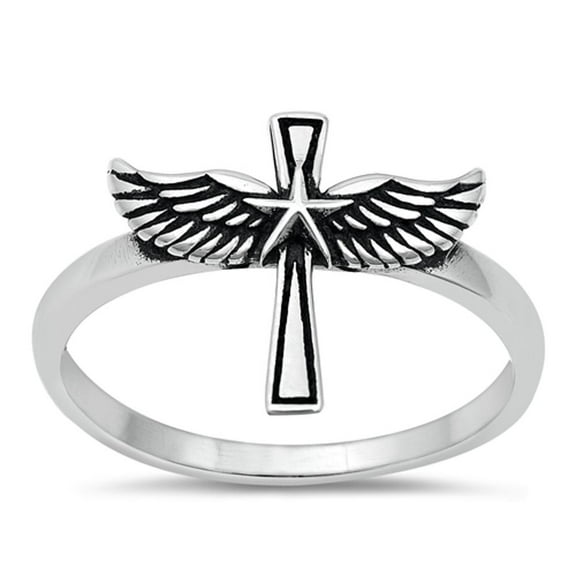 Guardian Angel Ring .925 Sterling Silver Band Jewelry Female Male Unisex Size 7