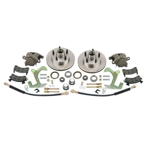 Speedway Motors 1949-54 Chevy Car/53-62 Corvette Front Disc Brake Conversion Kit: 11" Vented Rotors, 2.5" Piston Calipers, 5x4.75" Bolt Pattern, Enhances Classic Chevy Braking Performance