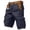 Dark Blue -AI09, variant on Nestiefly Mens Cargo Shorts Elastic Waist Cotton Shorts Relaxed Fit Casual Summer Hiking Shorts with Multi Pockets Khaki XL