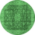 thumbnail image 1 of Ahgly Company Indoor Round Medallion Emerald Green Traditional Area Rugs, 3' Round, 1 of 4