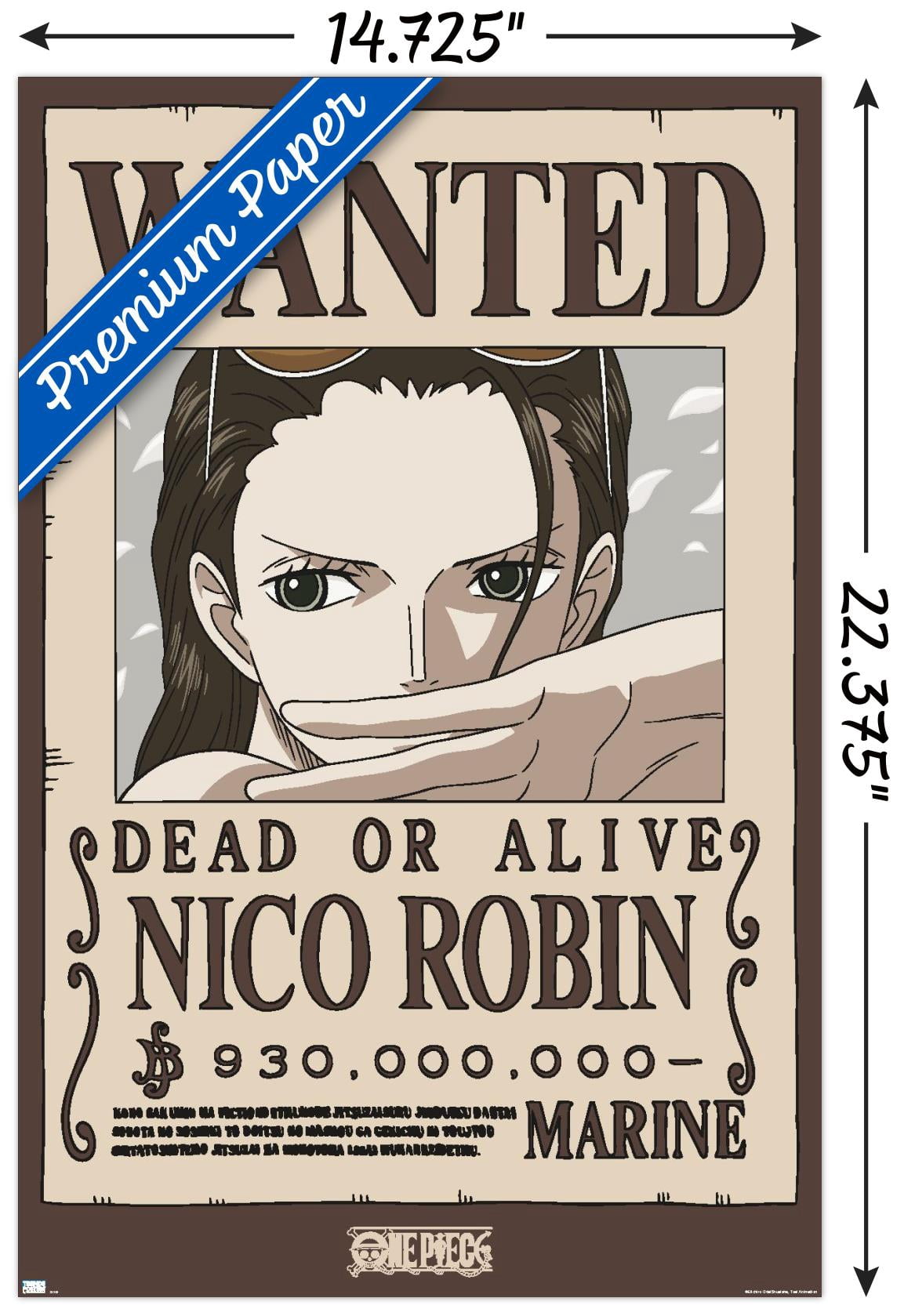 One Piece - Nico Robin Wanted Poster Wall Poster with Push Pins