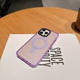 thumbnail image 3 of Allytechgroup Slim Phone Case for Apple iPhone 15, Matte Shockproof iPhone 15 Cover Compatible with MagSafe, Translucent Slim Fit Cell Phone Case, Purple, 3 of 10