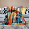 thumbnail image 2 of WERPE Colorful Fun Aesthetic Mid Century Modern Gomestry Blanket Colorful Retro Abstract Throw Blanket Soft Flannel Cozy Blankets for Home Bed Couch for Girls Birthday Valentines Gifts White, 2 of 6