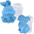 thumbnail image 2 of 2Pcs Easter 3d Rabbit Candle Mold Silicone Bunny Resin Casting Mould for Diy Candle Making, 2 of 8