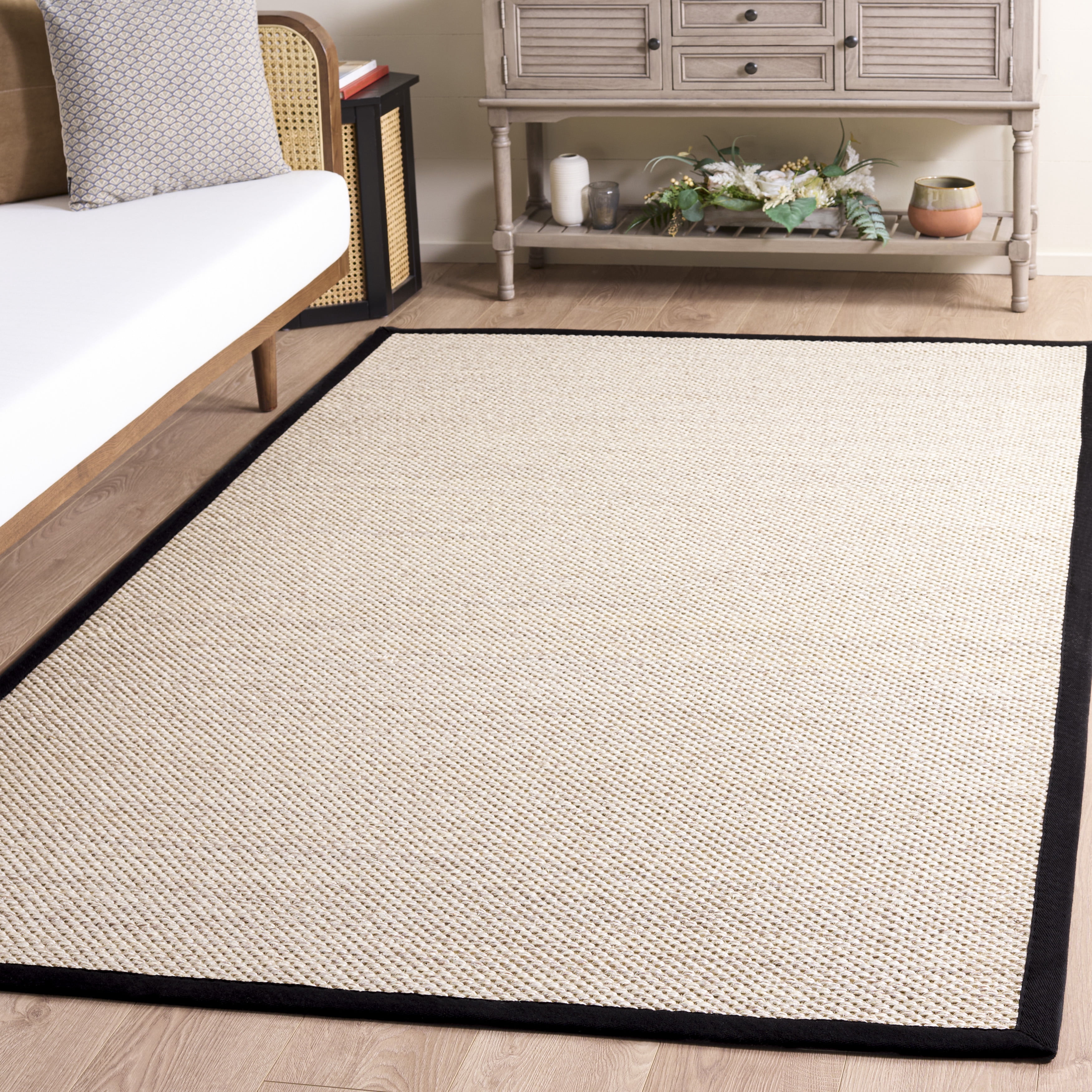 Safavieh Natural Fiber Kentigern Solid Area Rug, Marble/Black, 5' x 8'