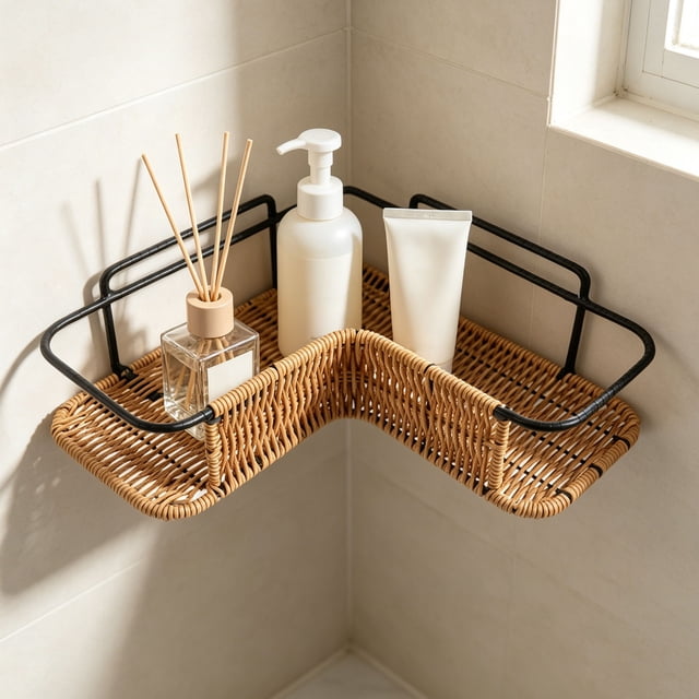 GOOHOCHY Cesta Para Almacenamiento De En Con Montaje En Pared Estilo Tejido Rústico Y Color Marrón Claro