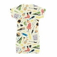 thumbnail image 5 of Mercatoo Toddler Girl Short Sleeve Round Neck Hair Dryer Scissors Print Dress Girls Summer Casual Beach Dress 3 to 12 Year, 5 of 6