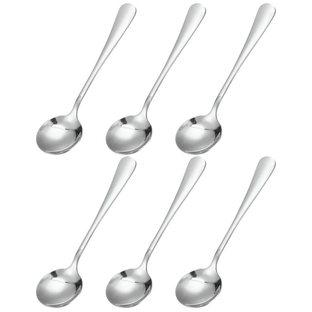 6uds Cuchara de Sopa de Acero Inoxidable Unique Bargains 6 Pulgada Plata